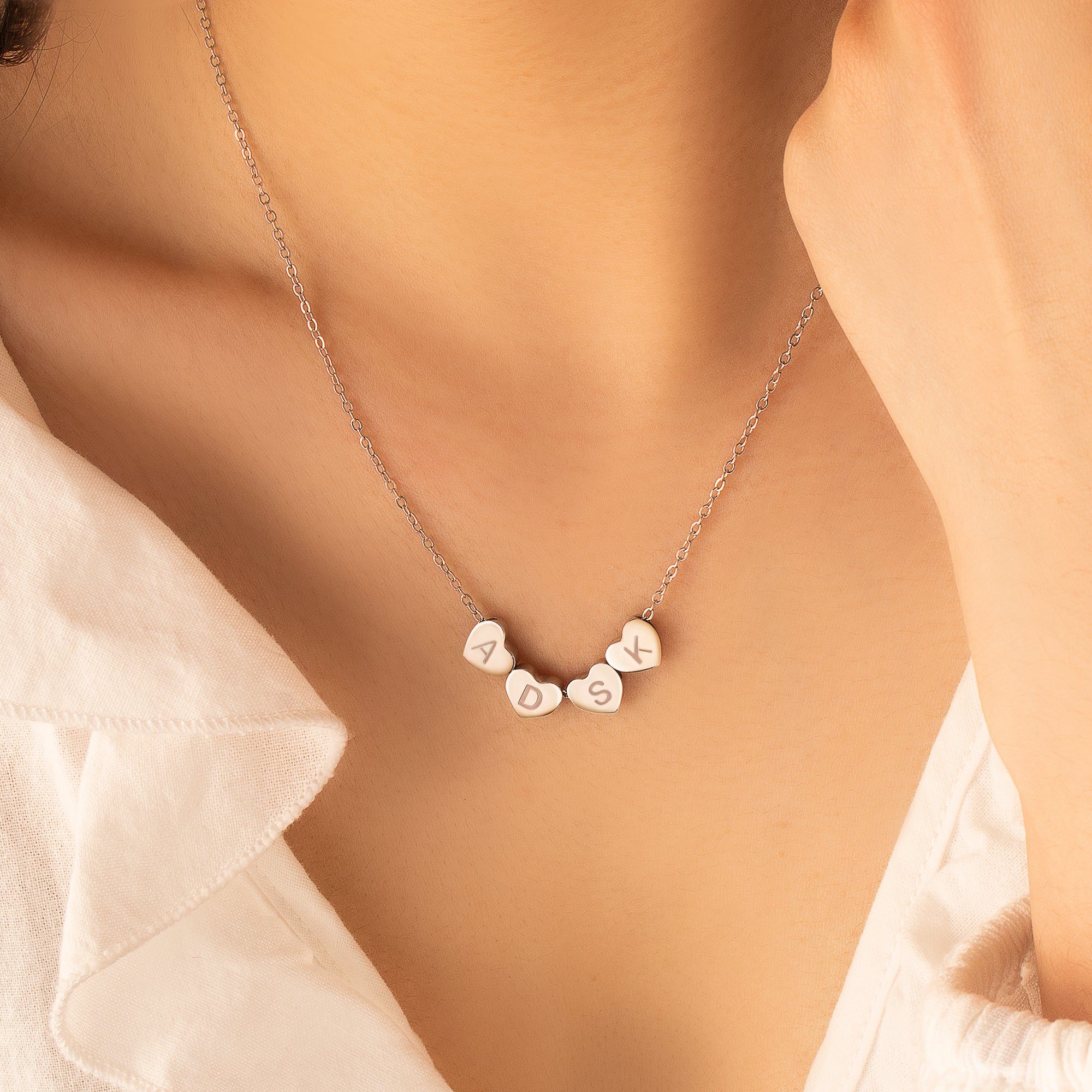 Personalized Tiny Heart Charm Necklace