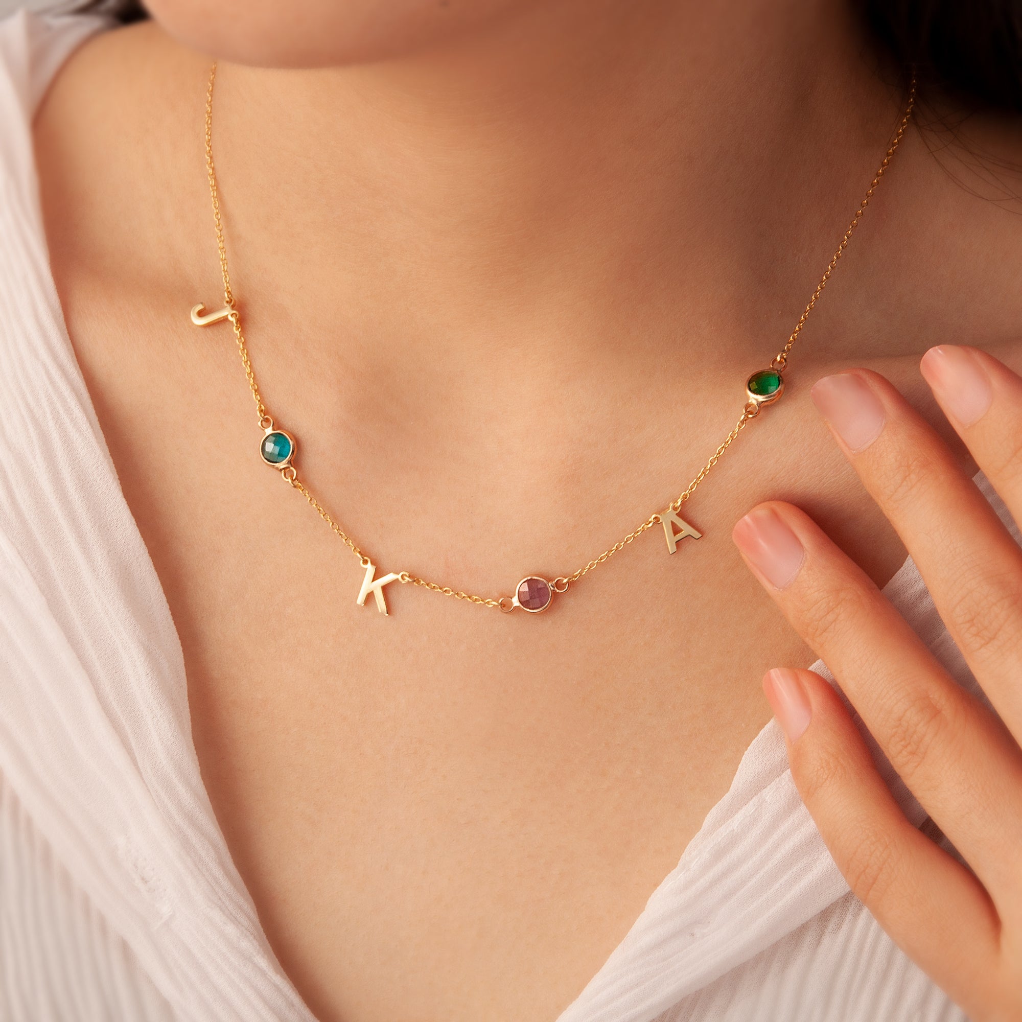 Birthstone and Charm Necklace