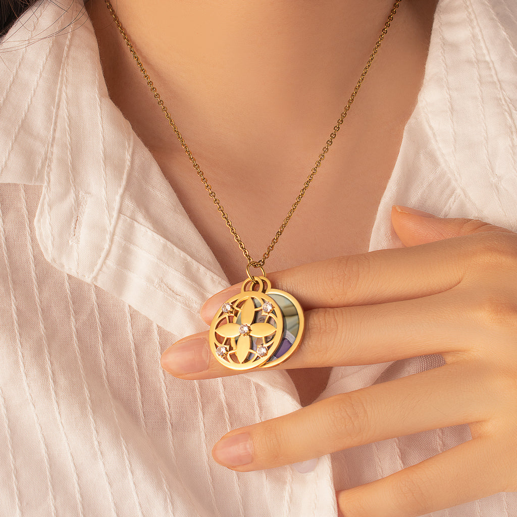 Four Leaf Memorial Photo Necklace