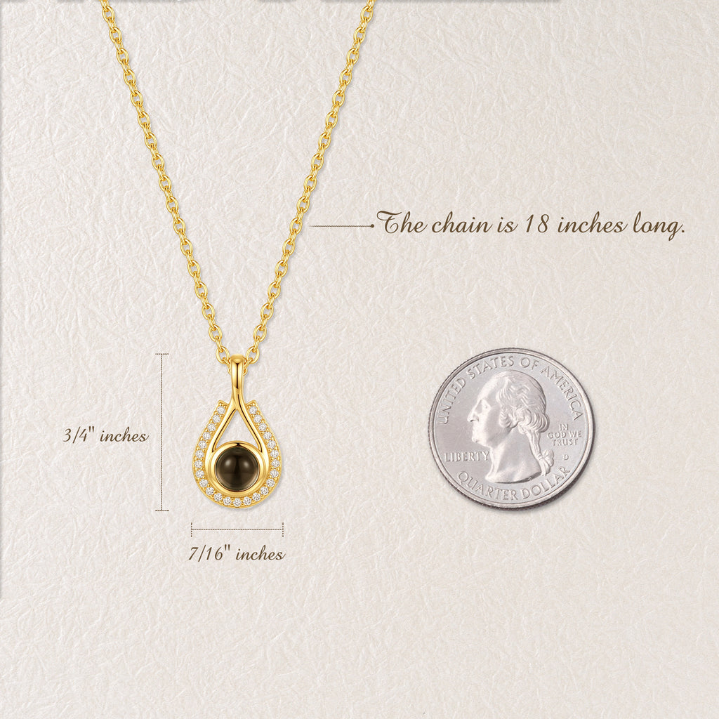 Teardrop Photo Projection Necklace