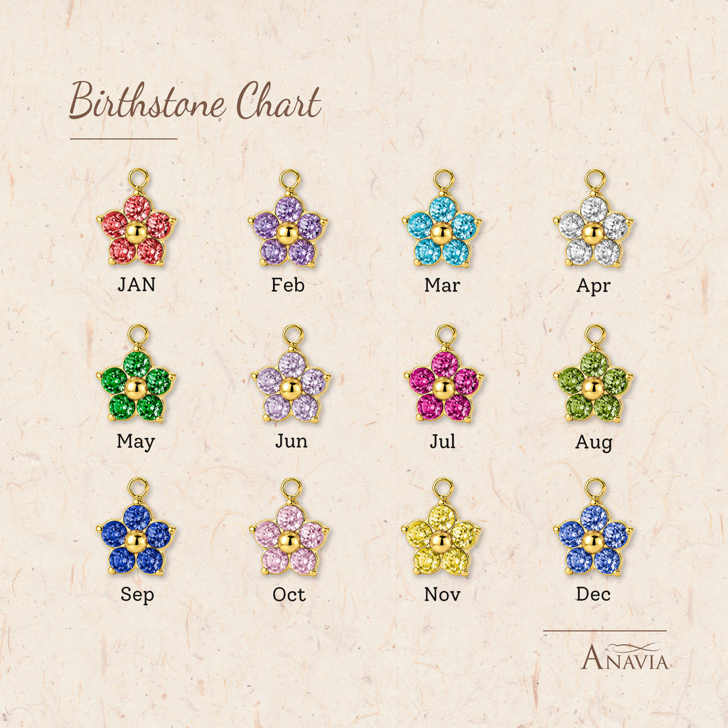 Plum Blossom Birthstone Hoop Earrings