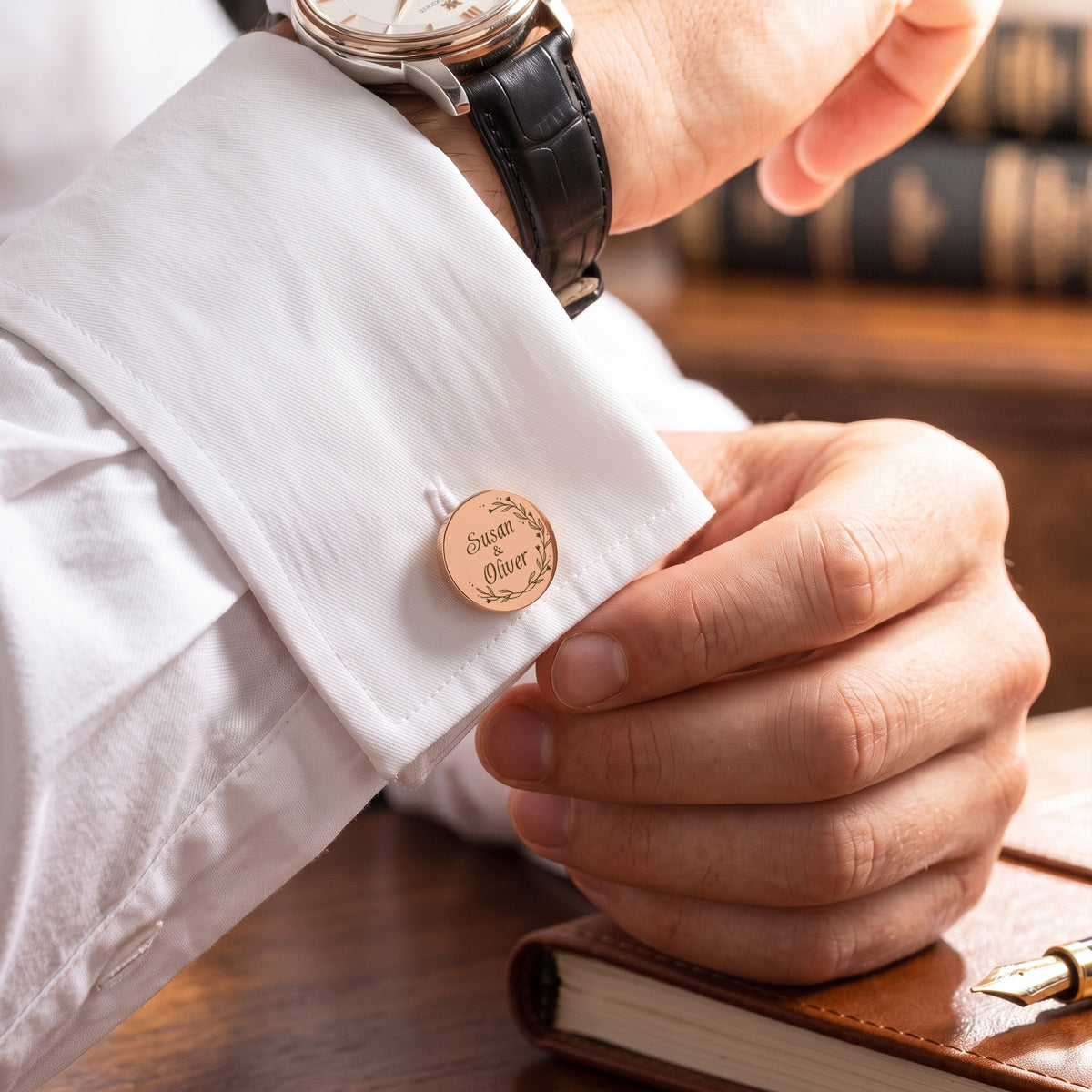 Custom Engraved Wedding Cufflinks
