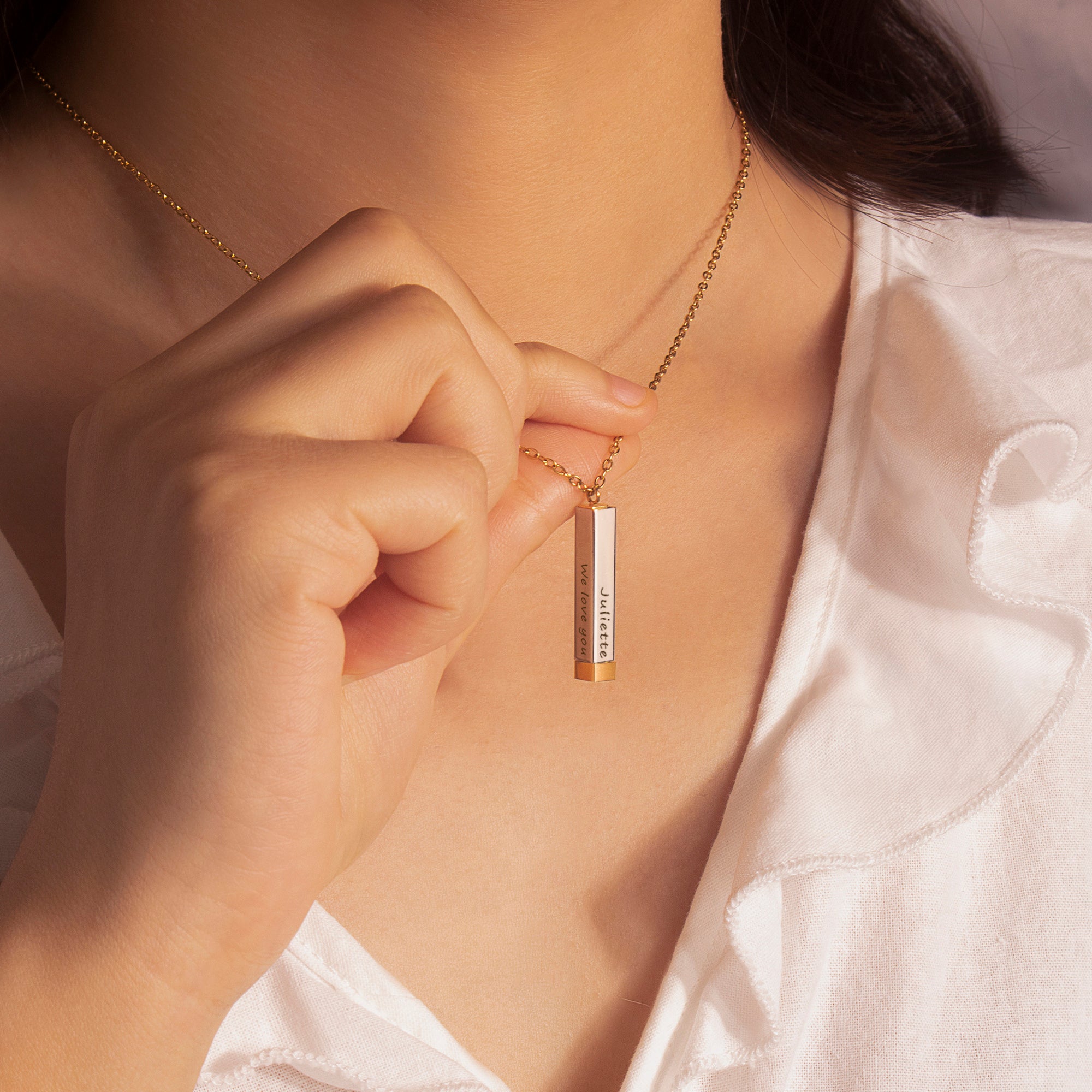 Hidden Message Bar Necklace