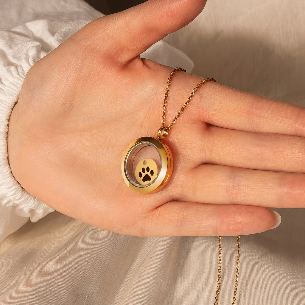 Personalized Charm Locket Pet Memorial Necklace