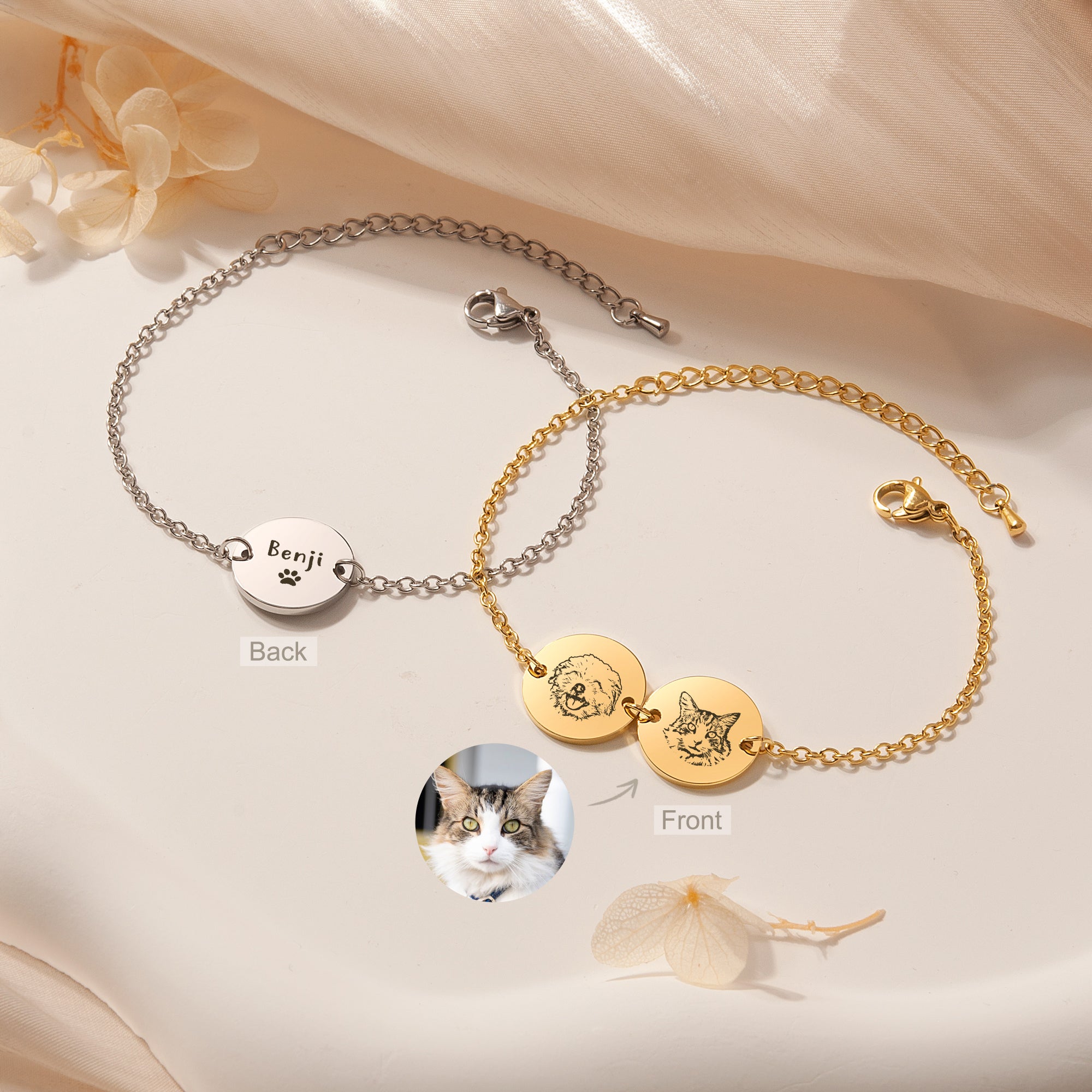 Personalized Pet Portrait Charm Bracelet