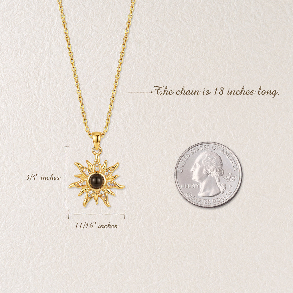 Sunflower Photo Projection Necklace