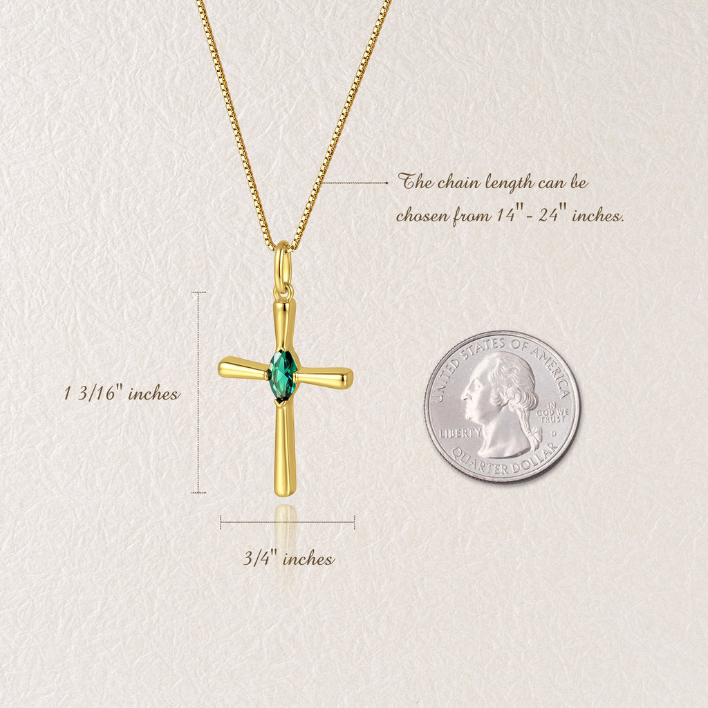 Personalized Birthstone Cross Necklace