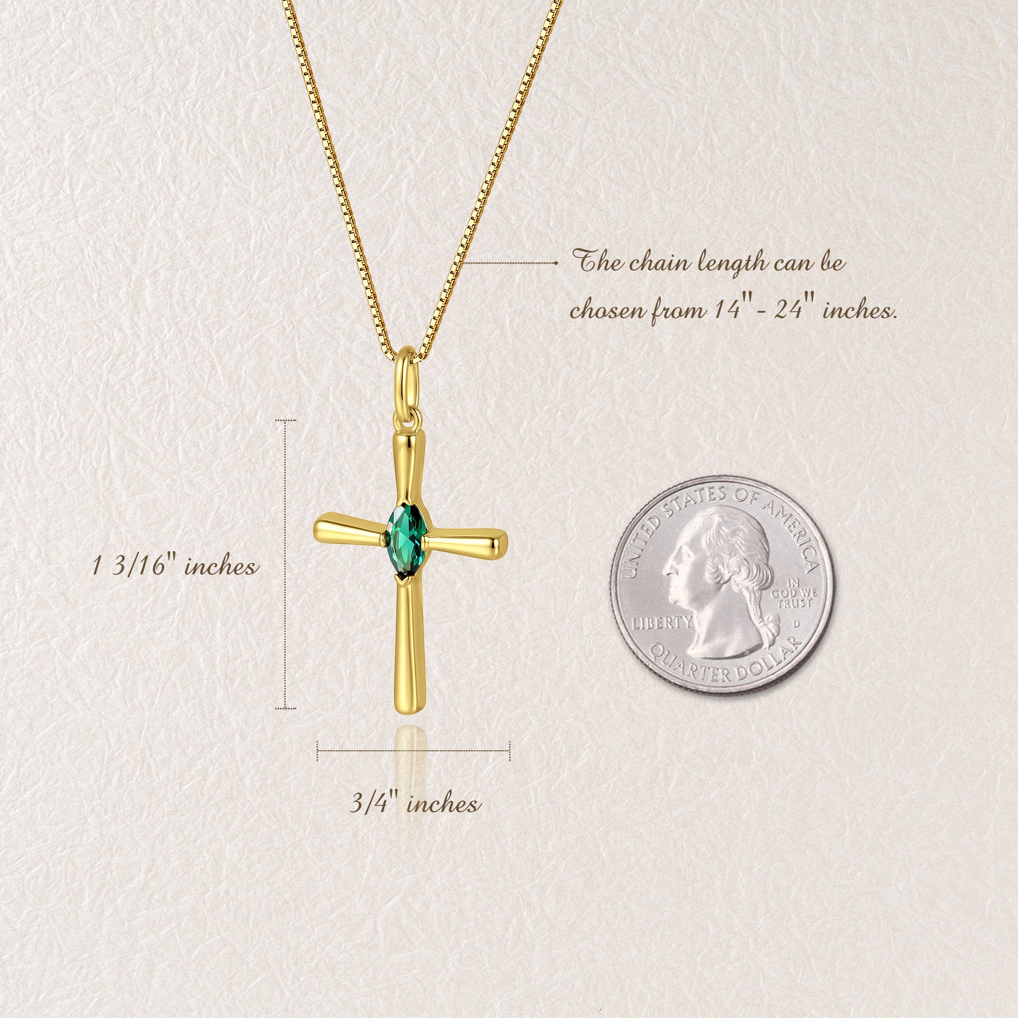 Personalized Birthstone Cross Necklace