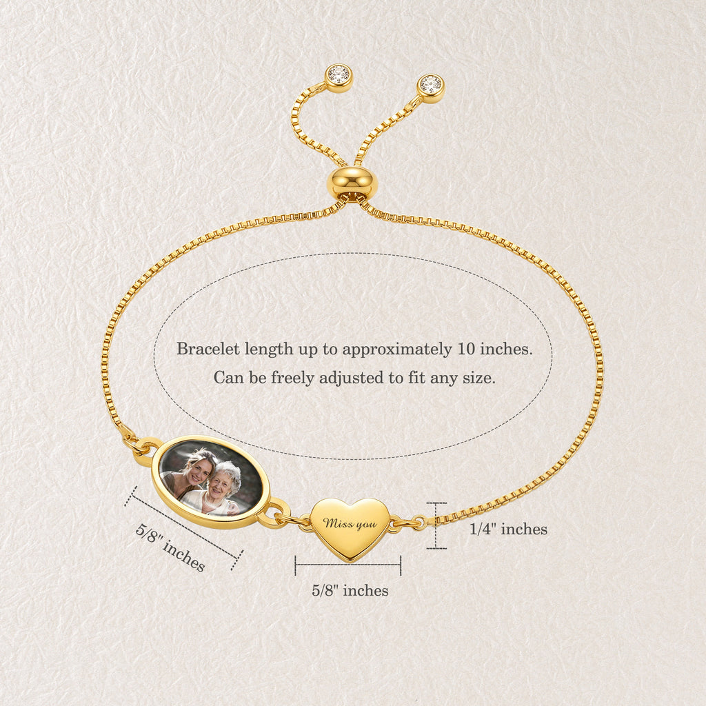 Oval Resin Photo Bracelet with Glass Dome Cab