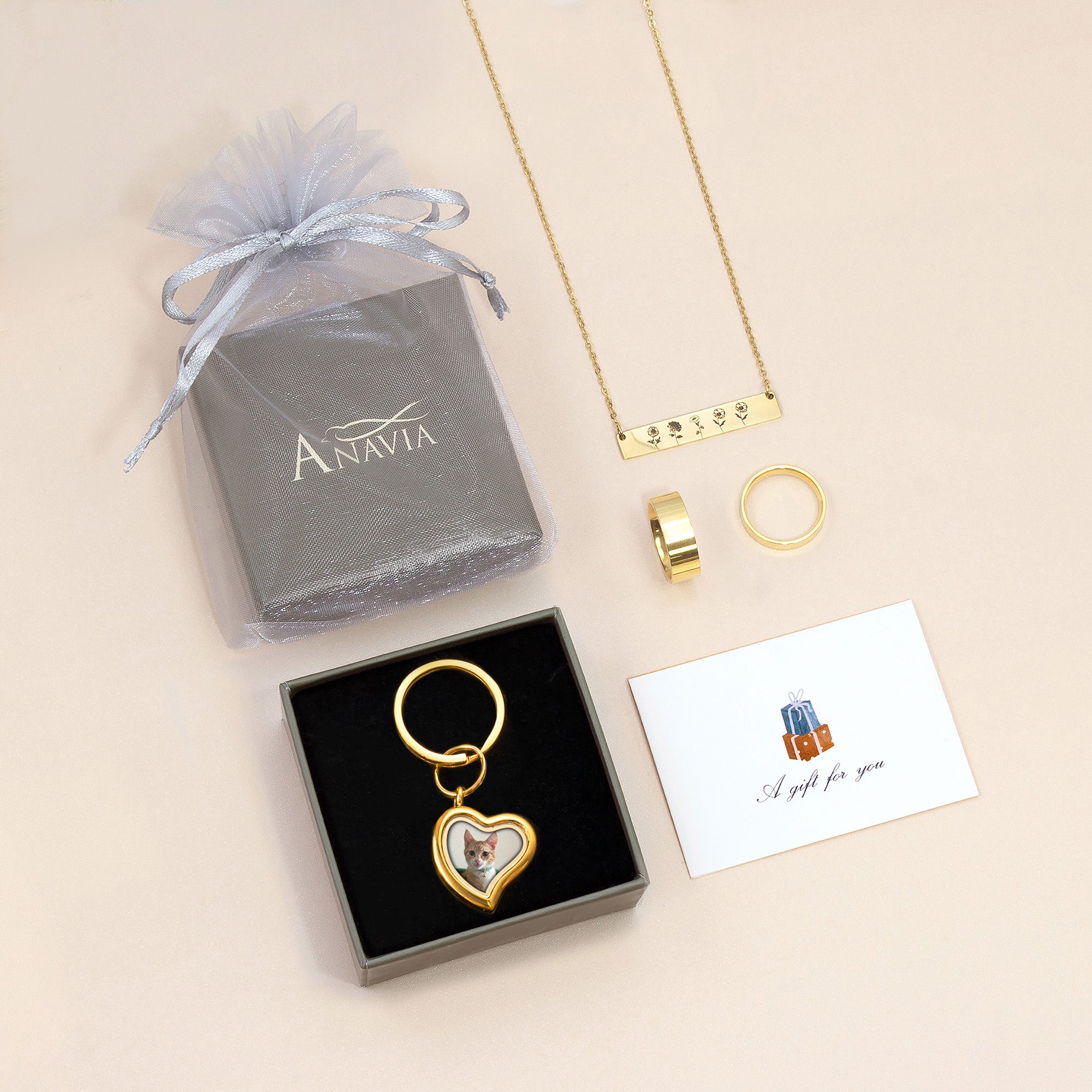 Sideways Heart Photo Locket Pet Memorial Keychain