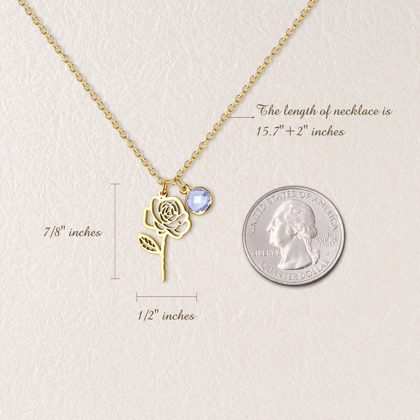 18K Gold Plated Birth Flower Necklace