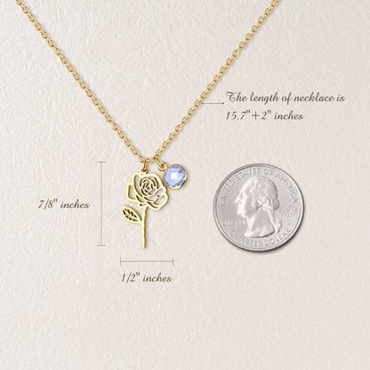 18K Gold Plated Birth Flower Necklace