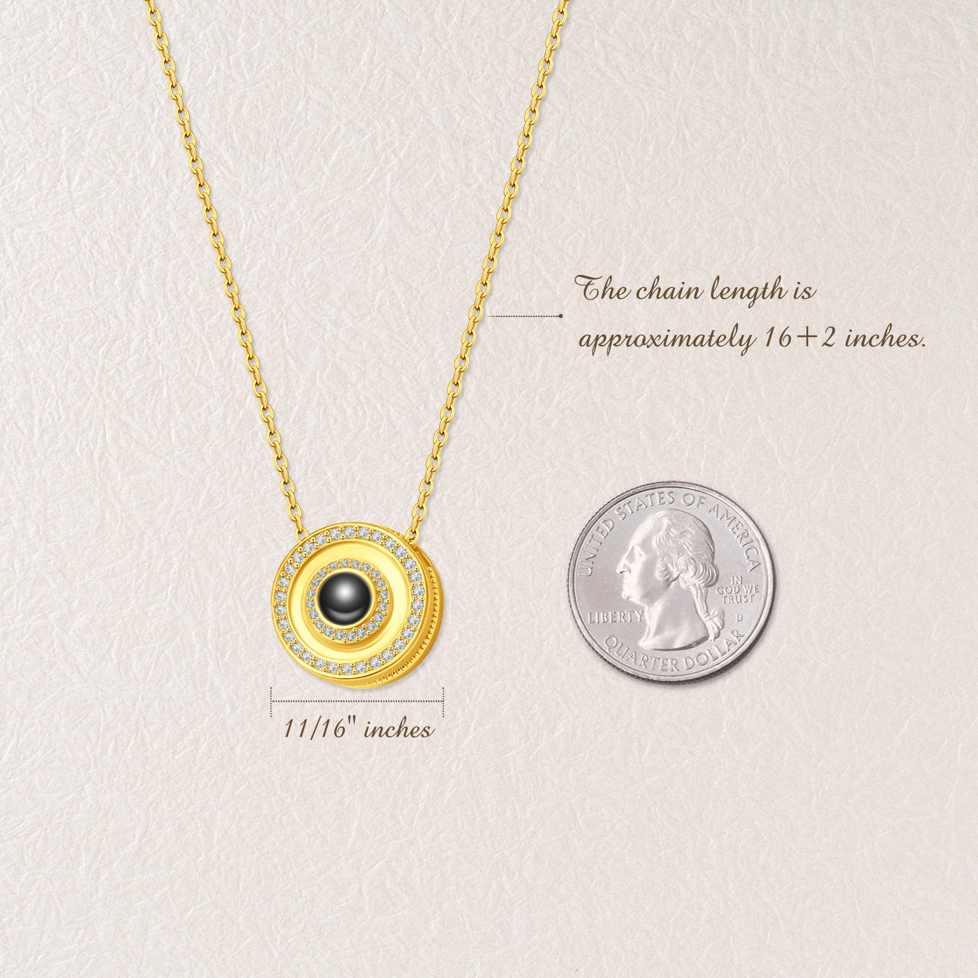 Round  Photo Projection Necklace