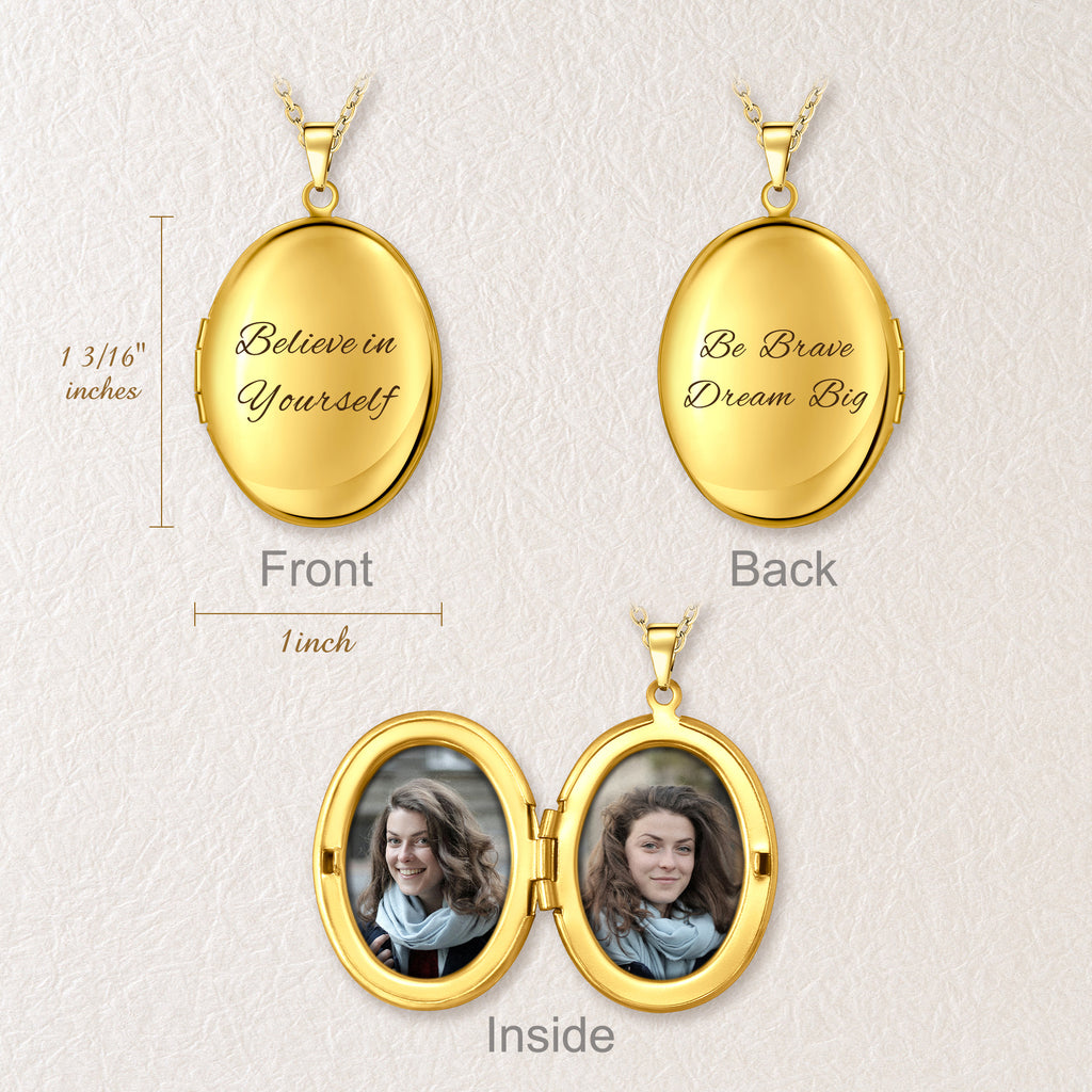 Oval Photo Locket Necklace
