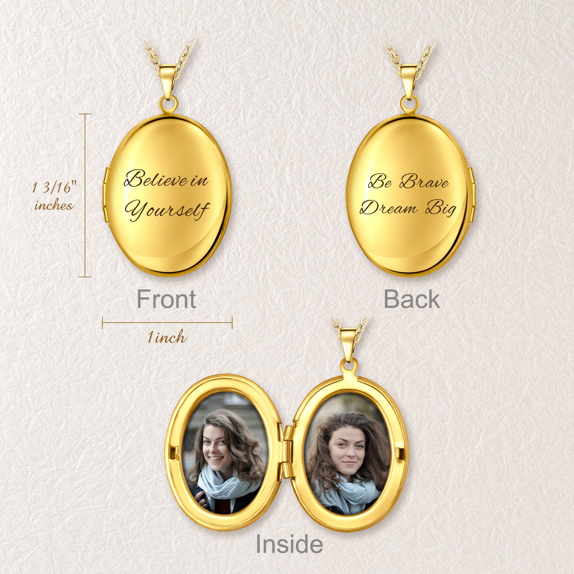 Oval Photo Locket Necklace