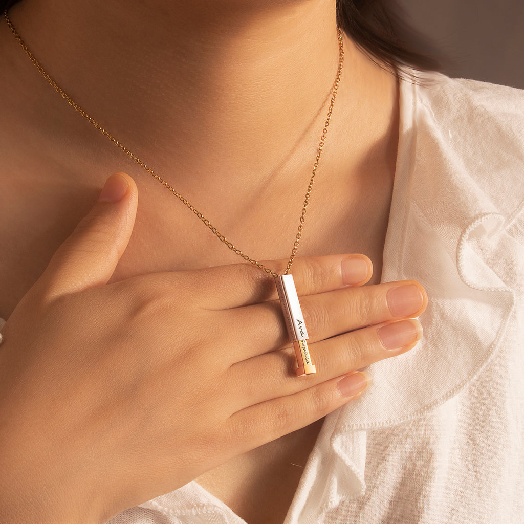 Hidden Message Bar Necklace