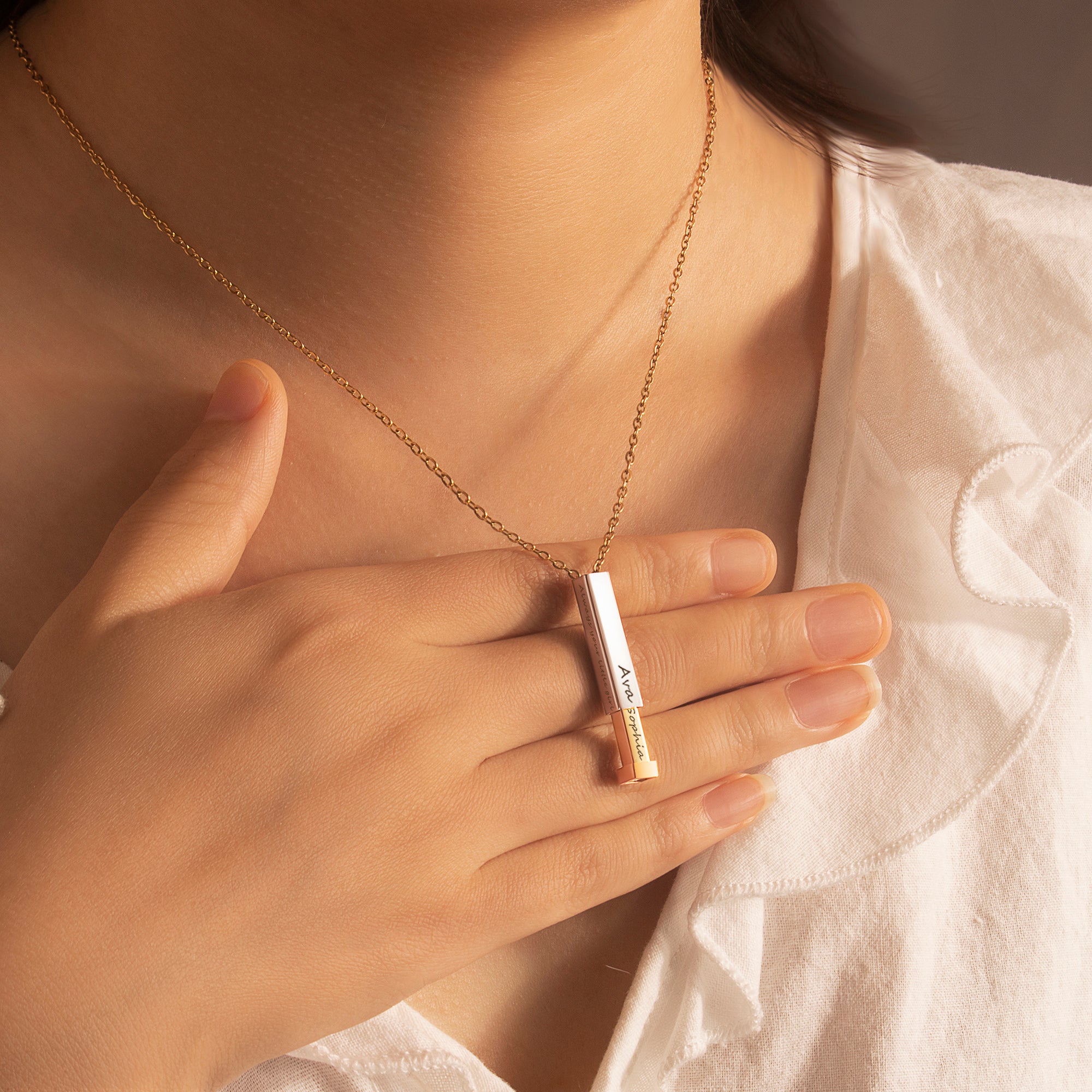 Hidden Message Bar Necklace