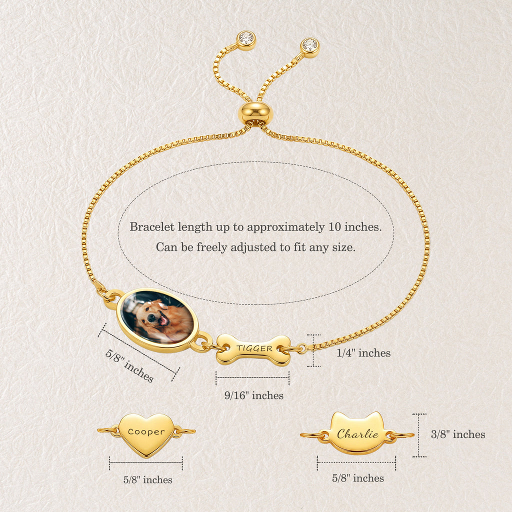 Oval Resin Photo Bracelet with Glass Dome Cab