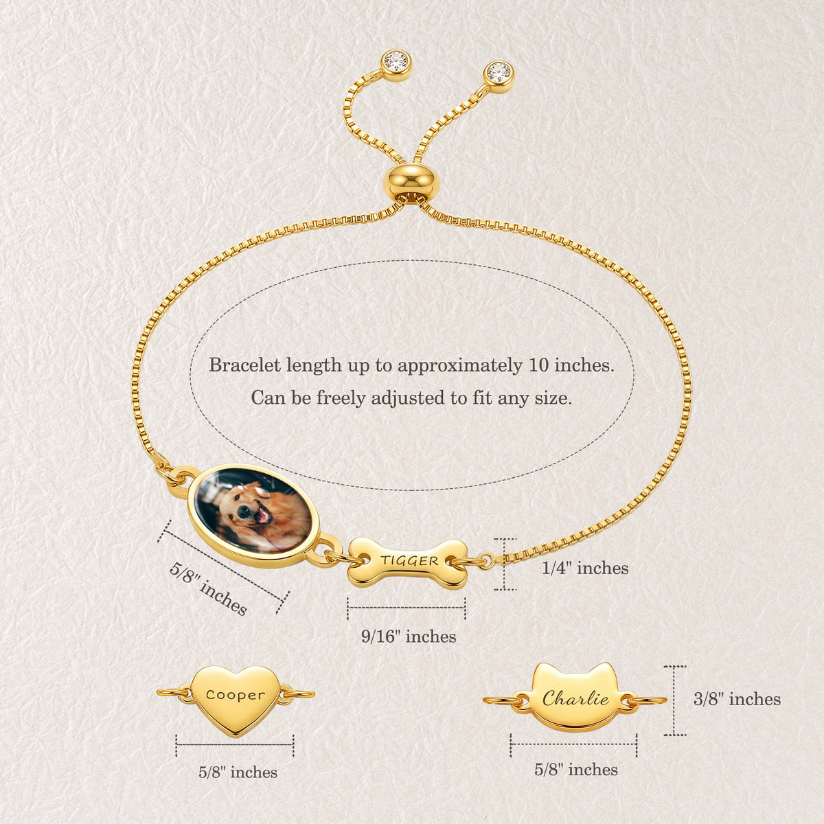 Oval Resin Photo Bracelet with Glass Dome Cab