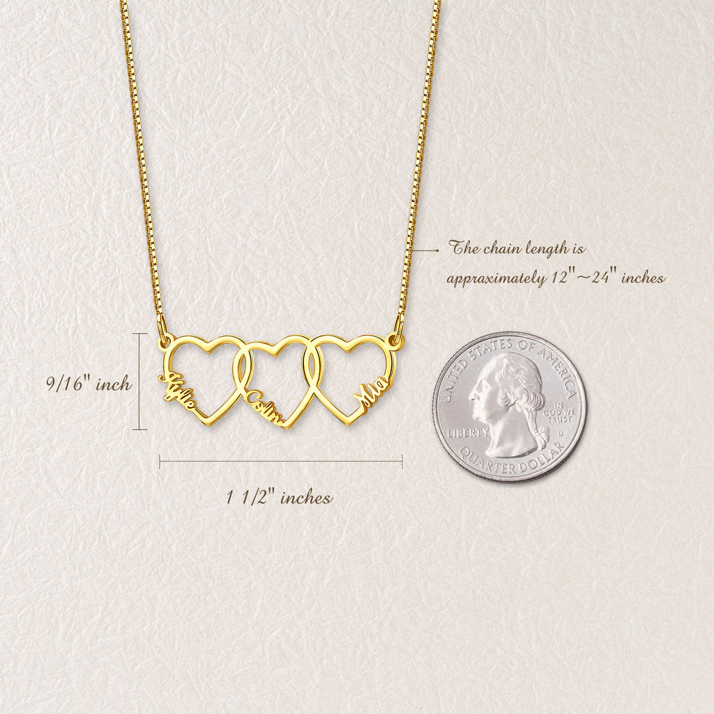 Custom Multi-Name Heart Necklaace
