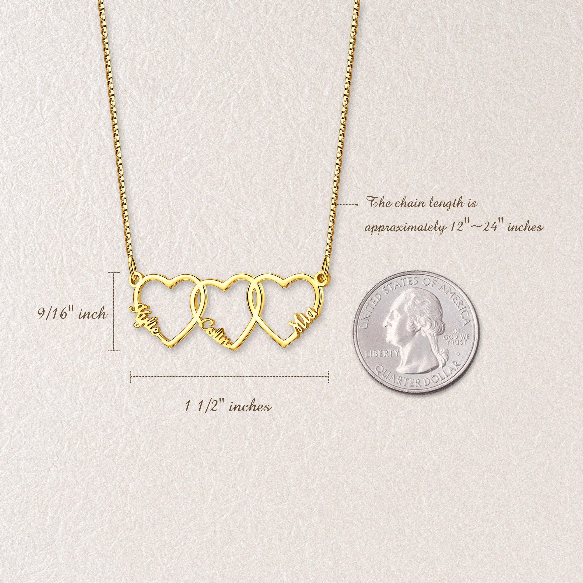 Custom Multi-Name Heart Necklaace