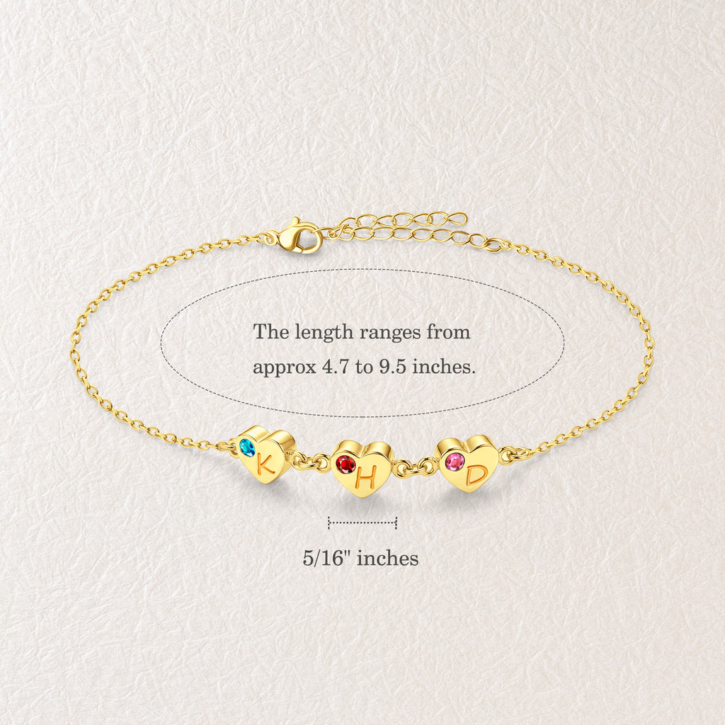 Personalized Tiny Heart Charm Bracelet
