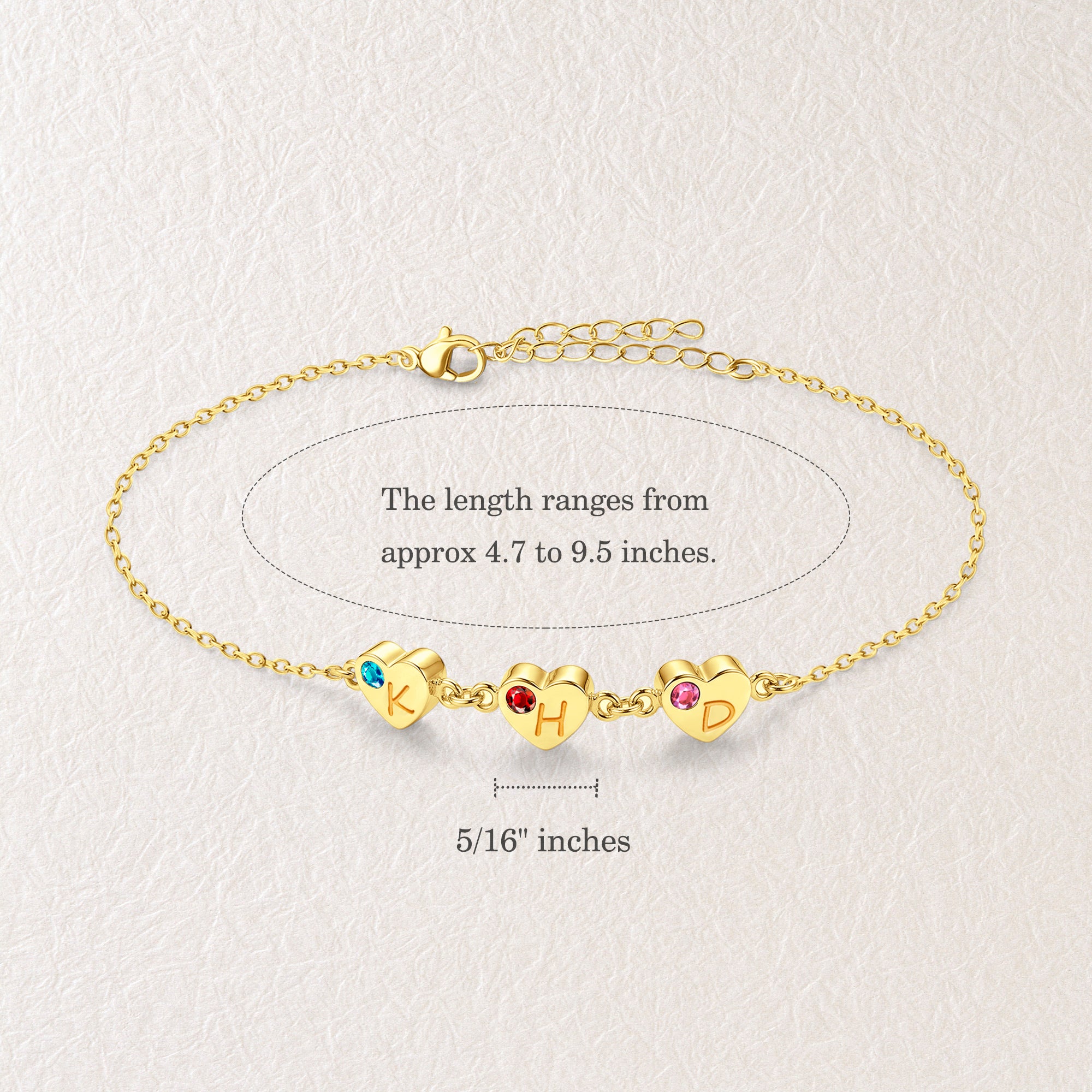 Personalized Tiny Heart Charm Bracelet