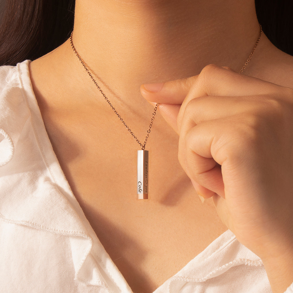 Hidden Message Bar Necklace
