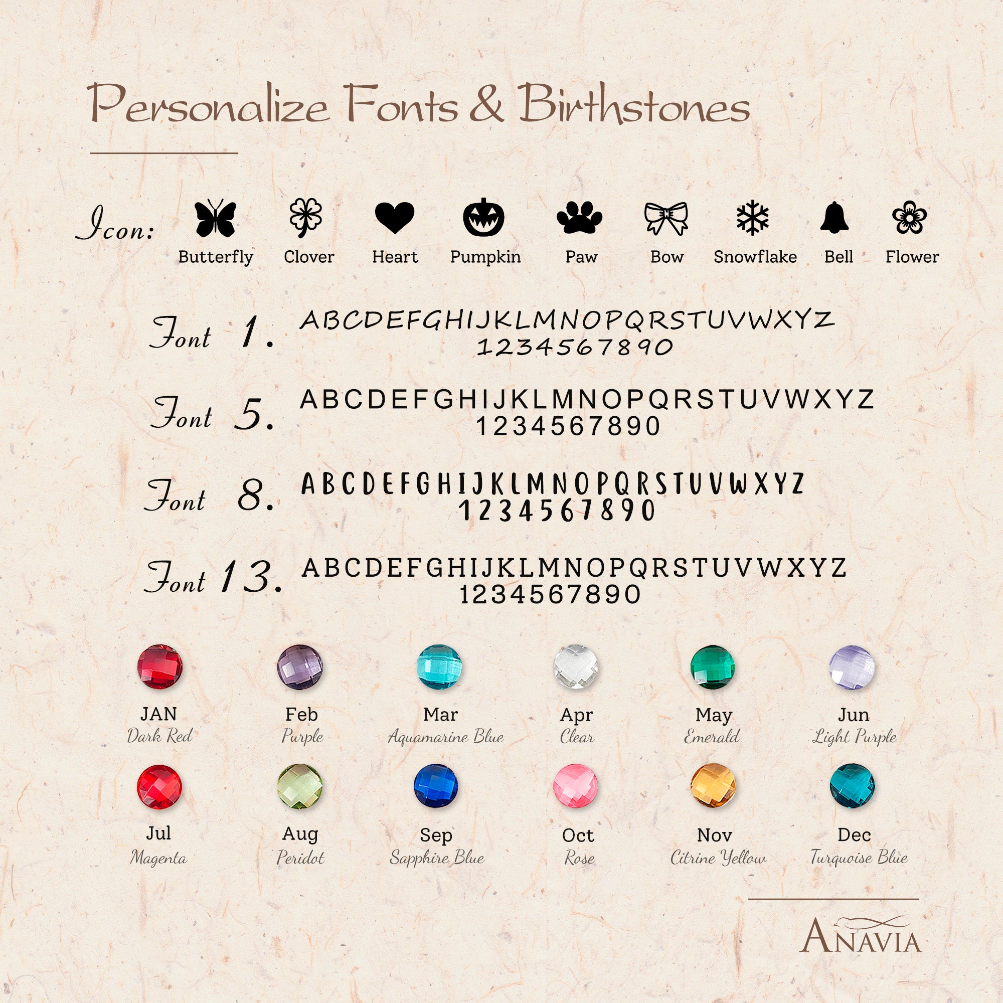 Birthstone and Charm Necklace