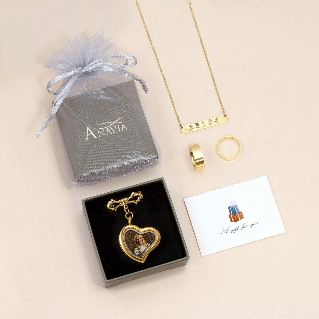 Glass Sideways Heart Photo Locket Brooch Pin