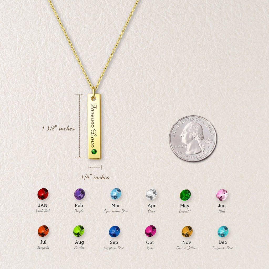 Vertical Birthstone Bar