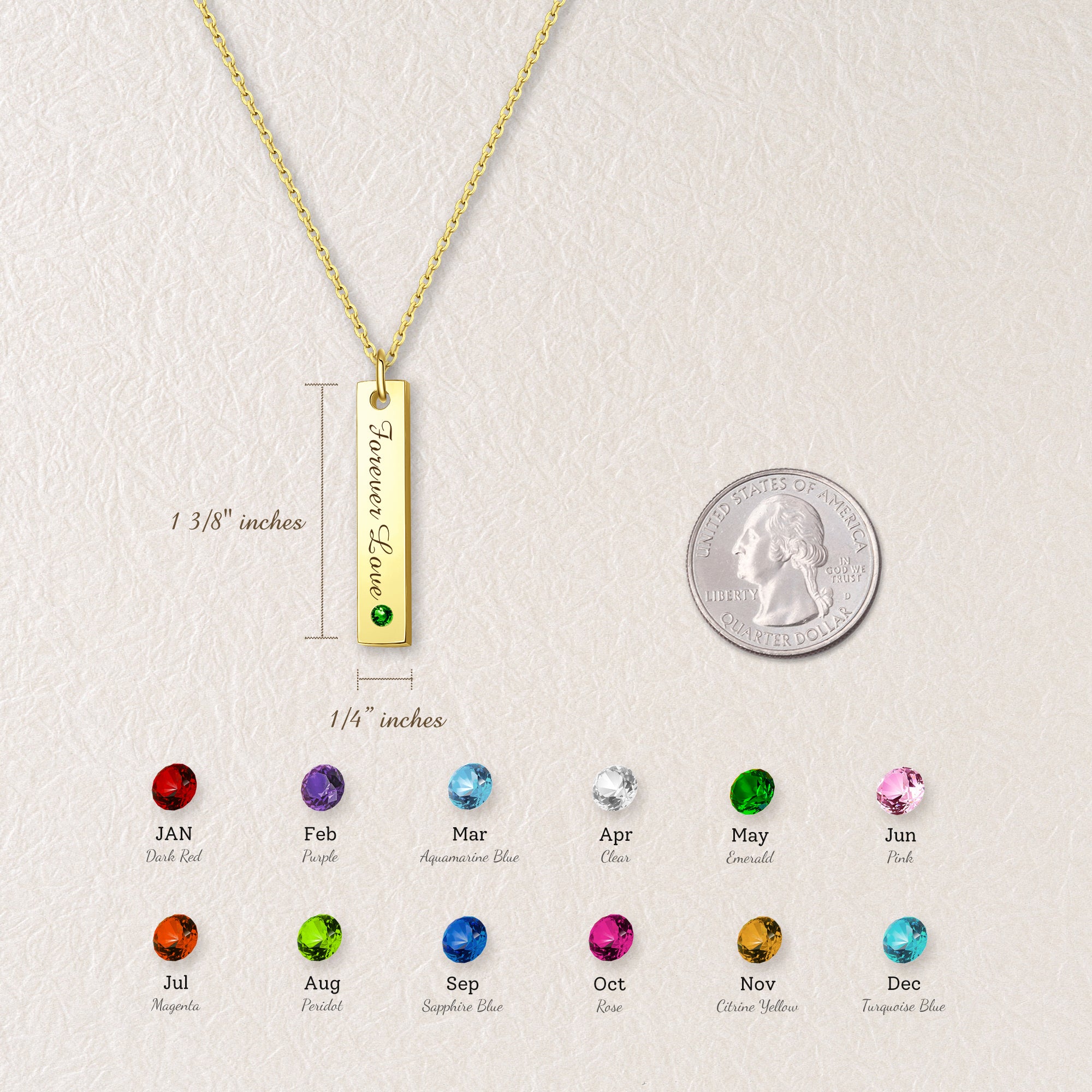 Vertical Birthstone Bar
