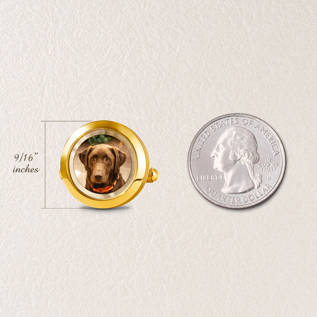 Glass Photo Locket Pet Memorial Cufflinks