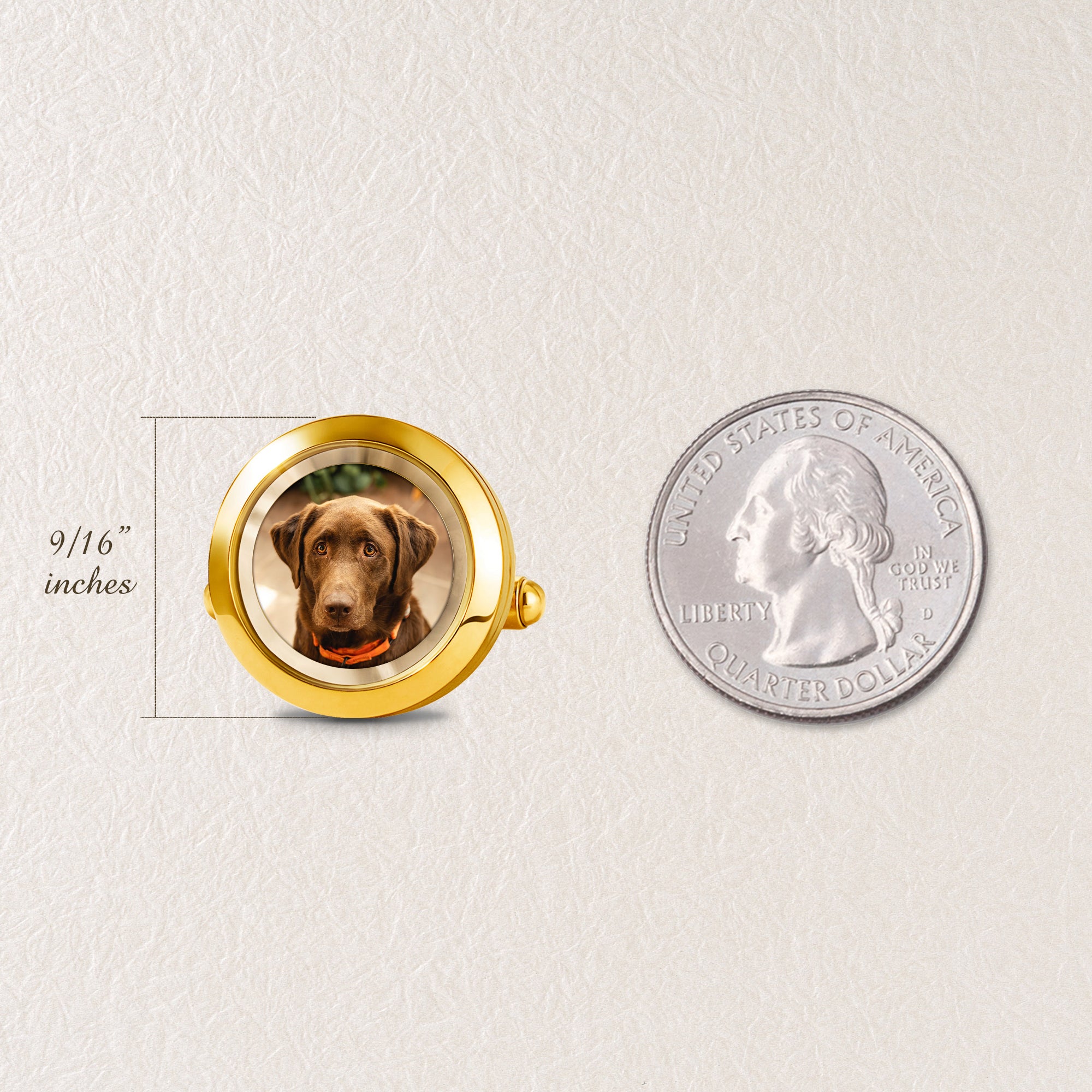 Glass Photo Locket Pet Memorial Cufflinks