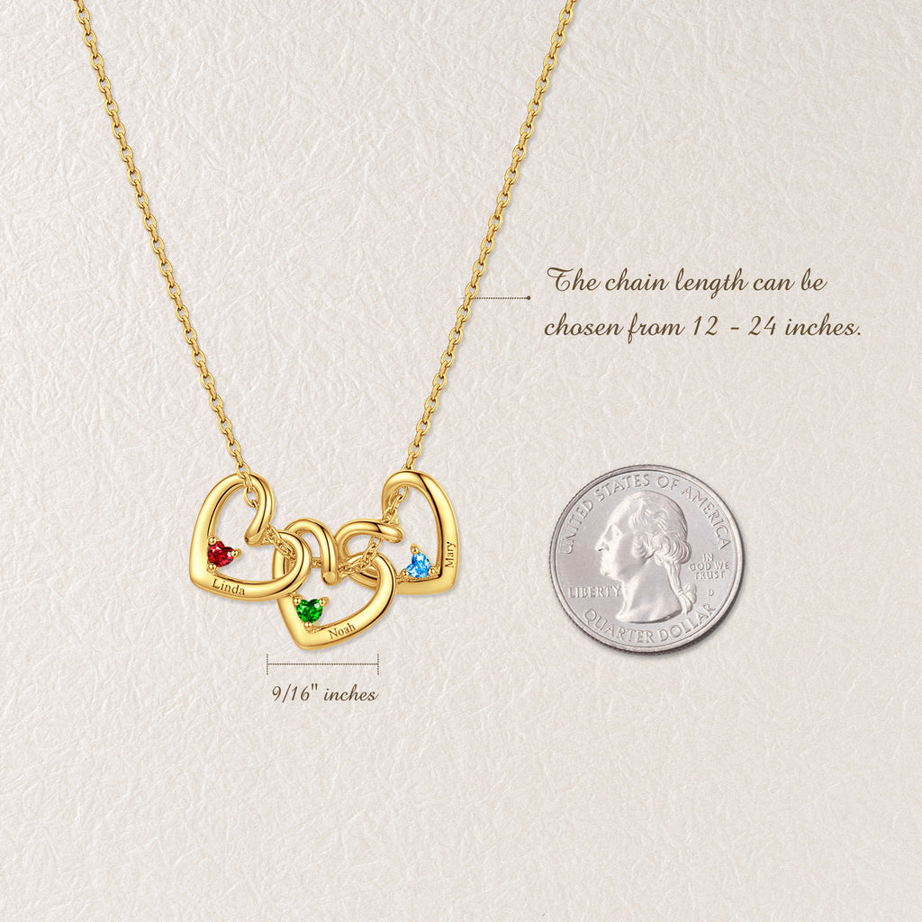 Birthstone Name Heart Necklace
