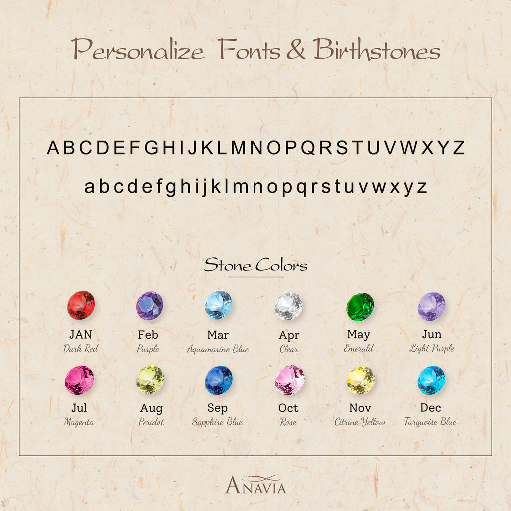 Parallel Initial Birthstone Ring