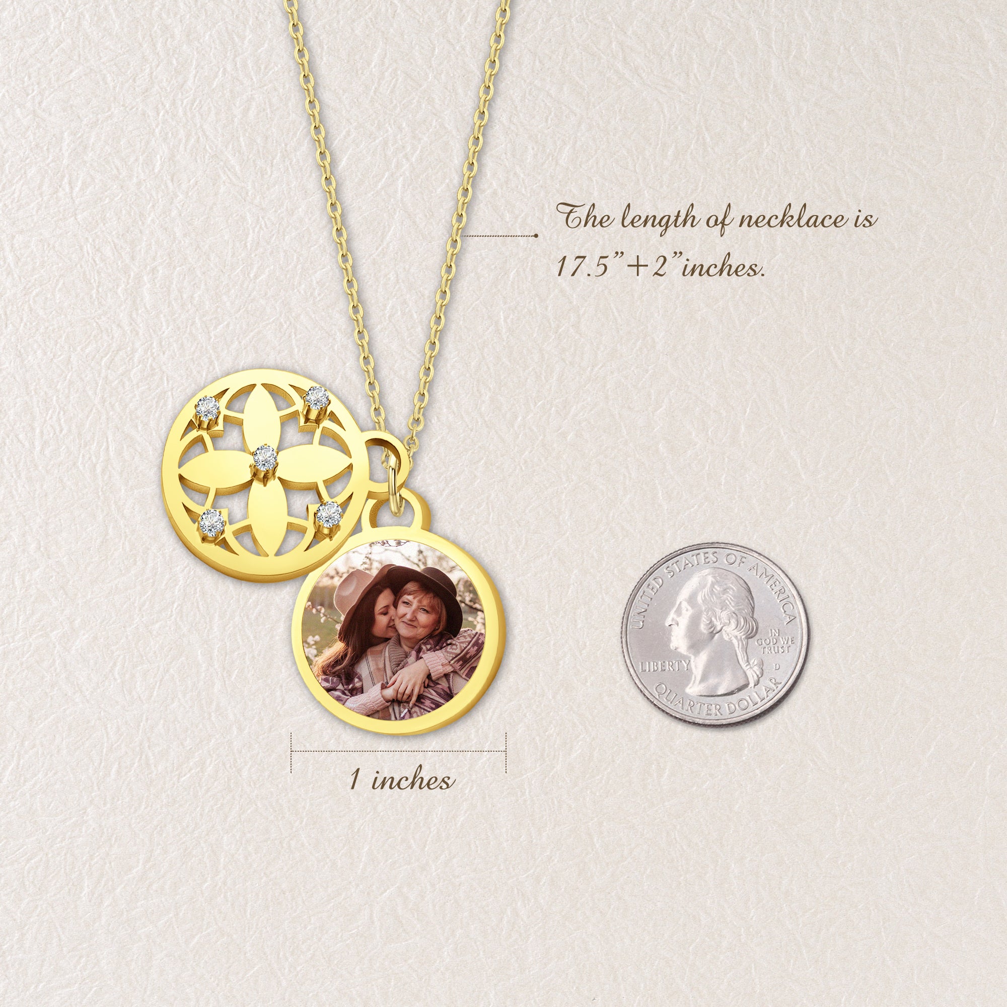 Four Leaf Photo Necklace