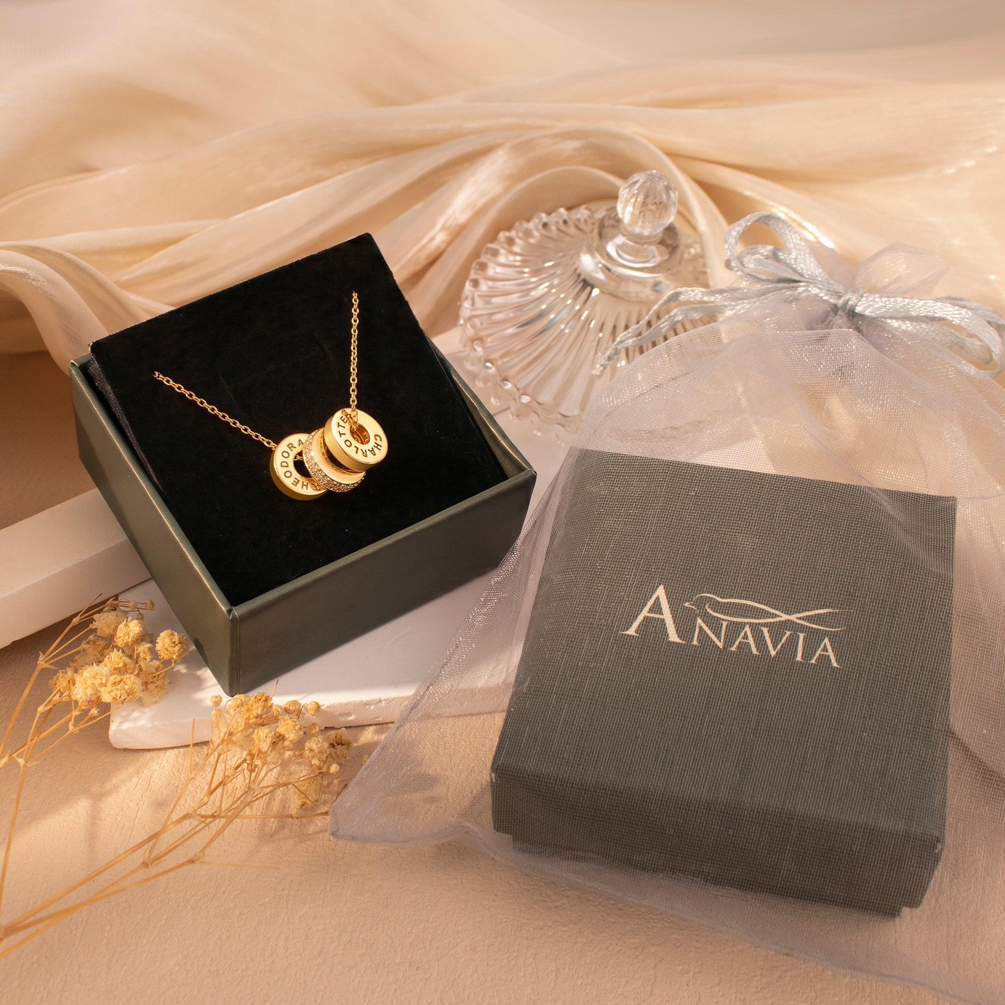Personalized Circle Bead Necklace