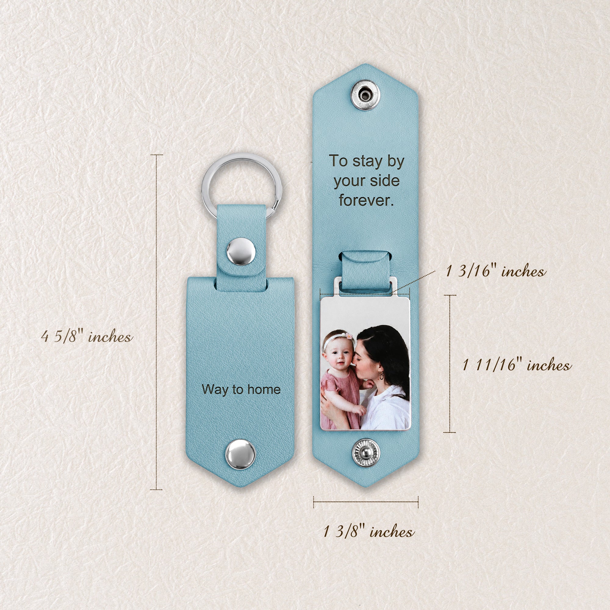 Personalized Men's Leather Photo Keychain