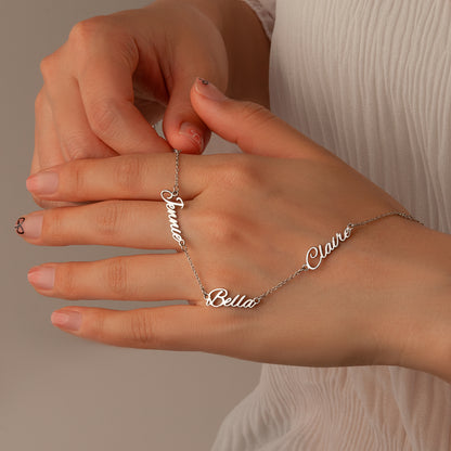 Personalized Multiple Name Sterling Silver Bracelet