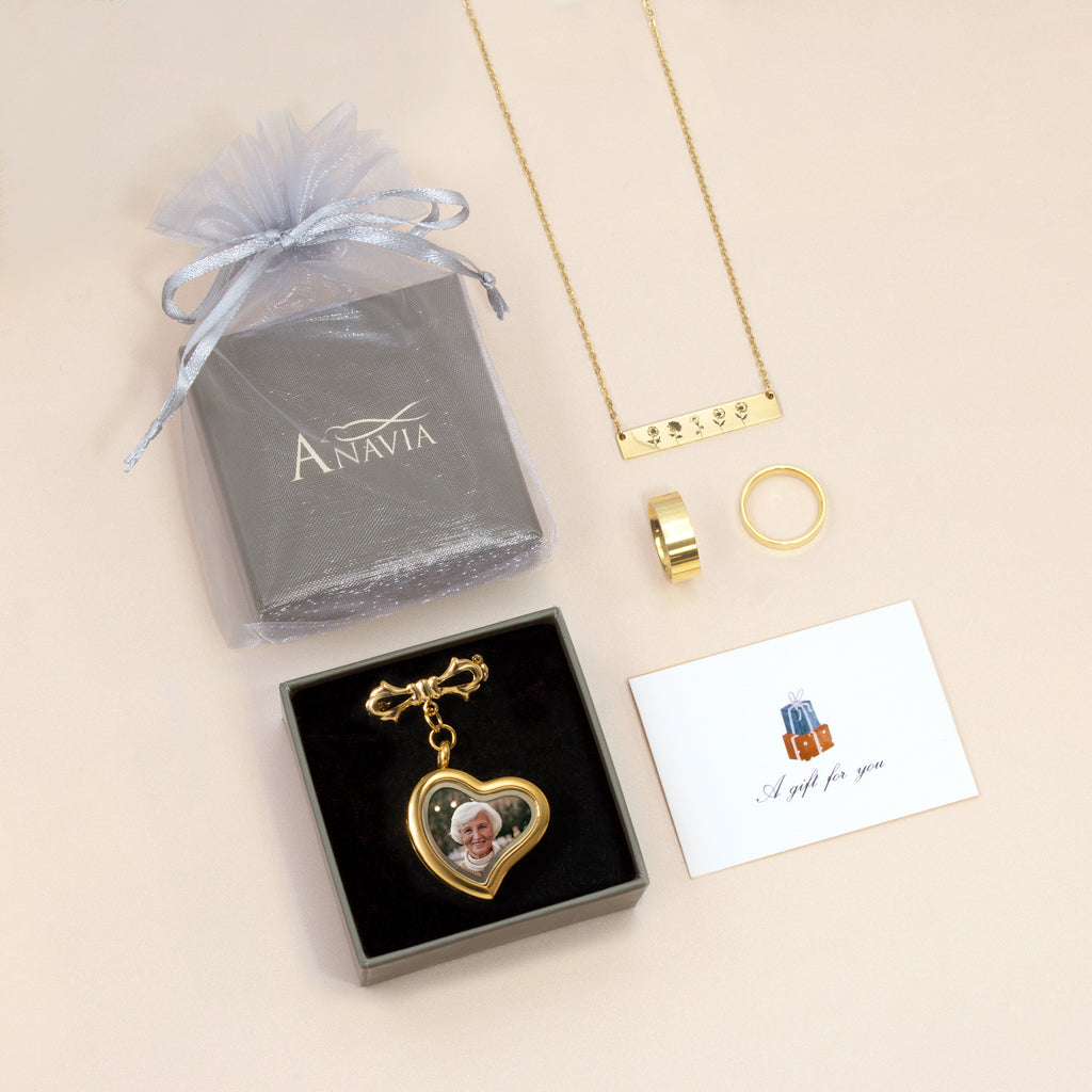 Glass Sideways Heart Graduation Photo Locket Brooch Pin