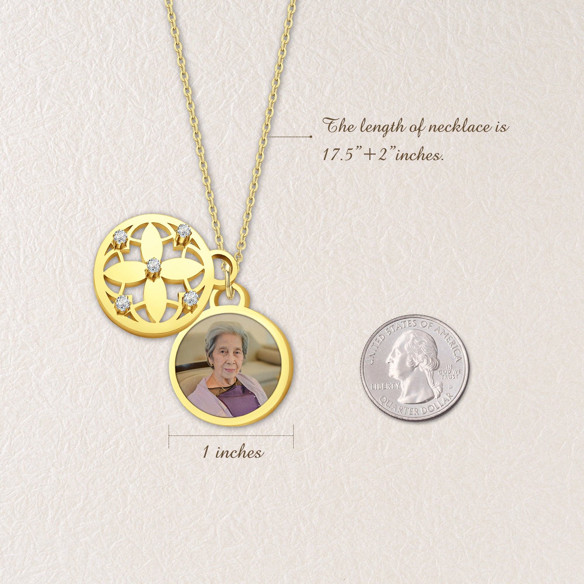 Four Leaf Memorial Photo Necklace