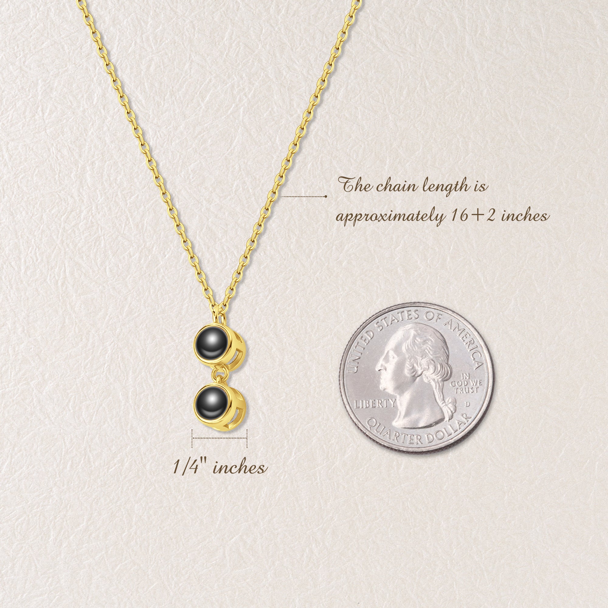 Round Multi-Photo Projection Pet Memorial Necklace