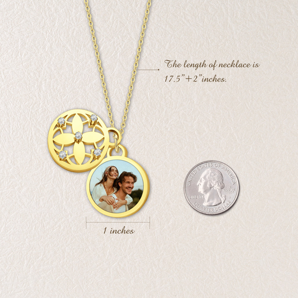 Four Leaf Photo Necklace