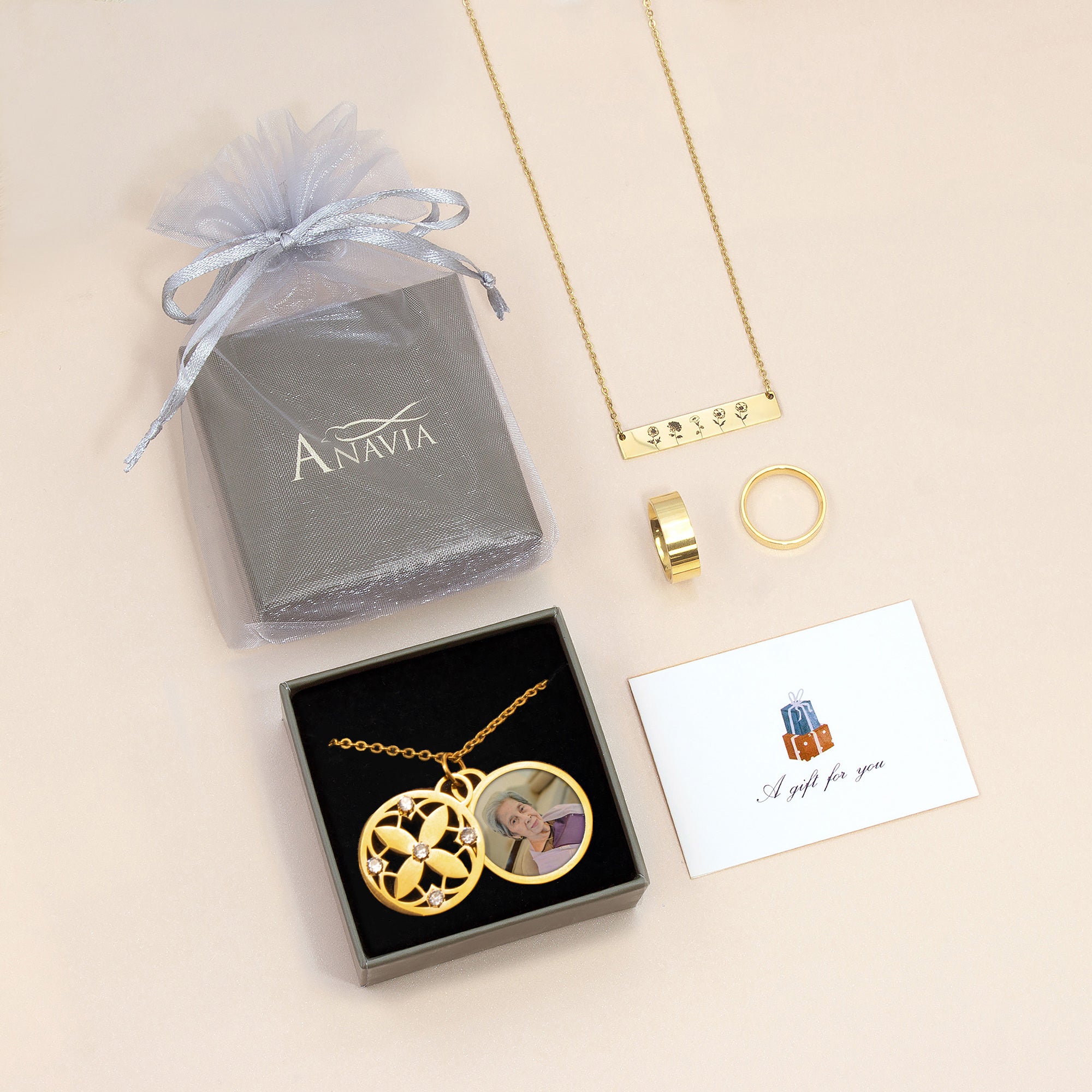 Four Leaf Memorial Photo Necklace