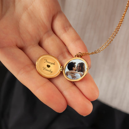 Pearl Photo Locket Necklace