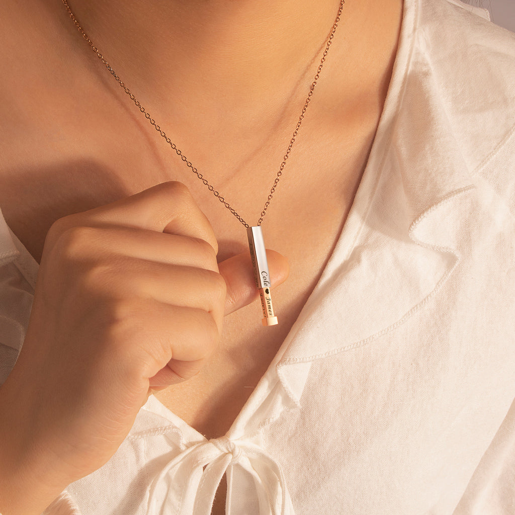 Hidden Message Bar Necklace