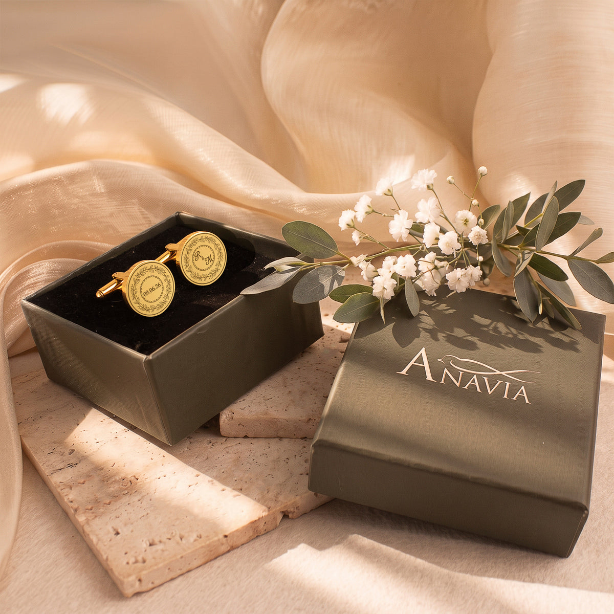 Custom Engraved Wedding Cufflinks