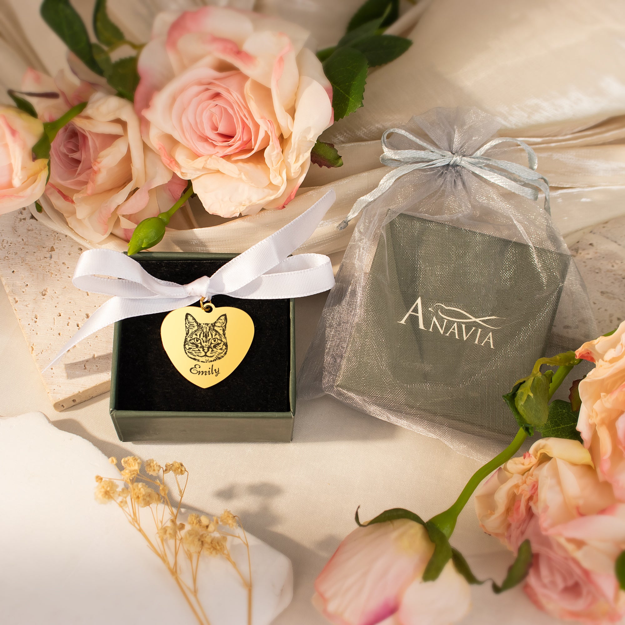 Star Pet Portrait Wedding Bouquet Charm