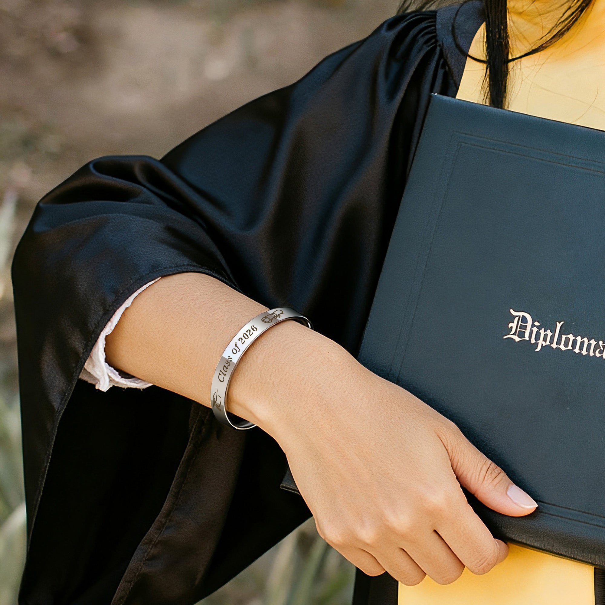 Motivational Graduation Cuff Bangle